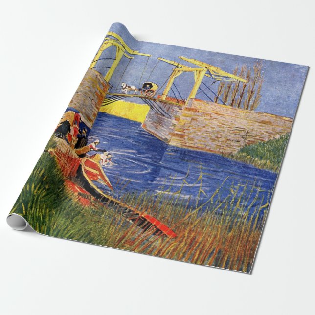 Langlois Bridge i Arles av Vincent van Gogh Presentpapper (Utrullad)