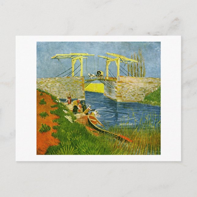 Langlois Bridge i Arles Van Gogh Fine Art Vykort (Framsida)