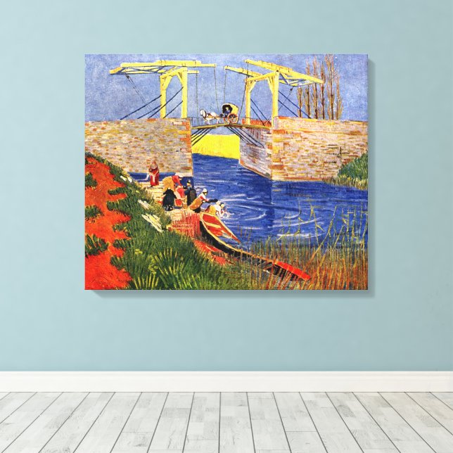 Langlois-bron i Arles av Vincent van Gogh Canvastryck (Insitu (trägolv))