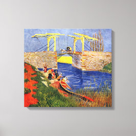 Langlois-bron i Arles med kvinnor som Tvättar Canvastryck