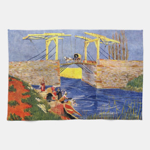 Langloisbron i Arles av Vincent van Gogh Kökshandduk
