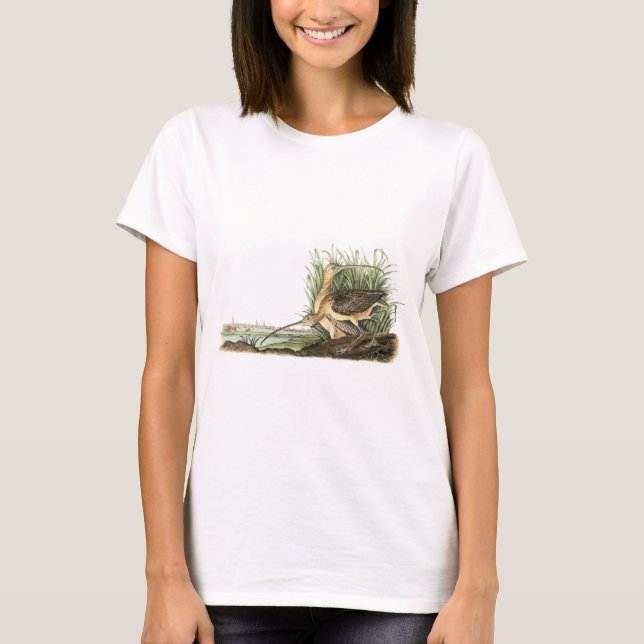 Långnäbbad Curlew av Audubon T Shirt (Framsida)