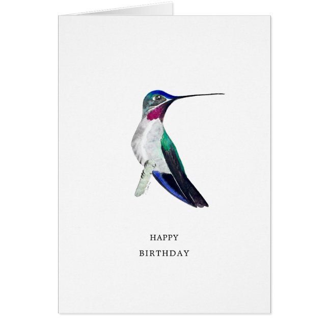 Långnäbbat Starsal Hummingbird Birthday Card Hälsningskort (Framsidan)