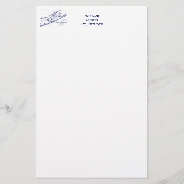 Långön Hampton Karta Brevpapper (Framsida)