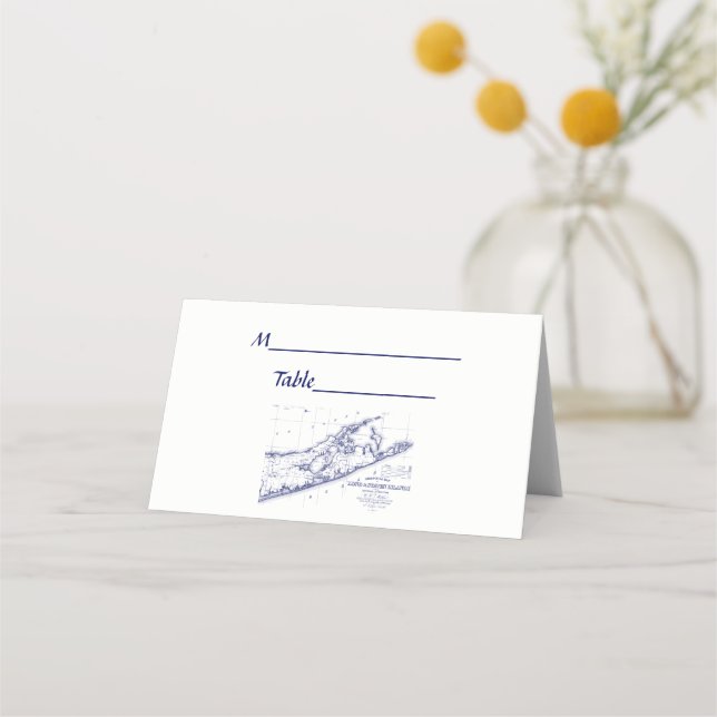 Långön Hampton Karta Placeringskort (Baksida)