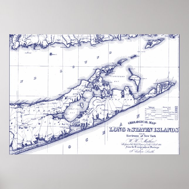 Långön Hamptons Karta VC Poster (Framsidan)