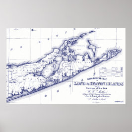 Långön Hamptons Karta VC Poster