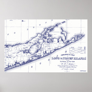 Långön Hamptons Karta VC Poster