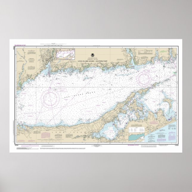 Långön Ljud Östra del Nautical Chart Poster (Framsidan)