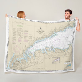 Långön Ljud Westerna del Nautical Diagram Fleecefilt