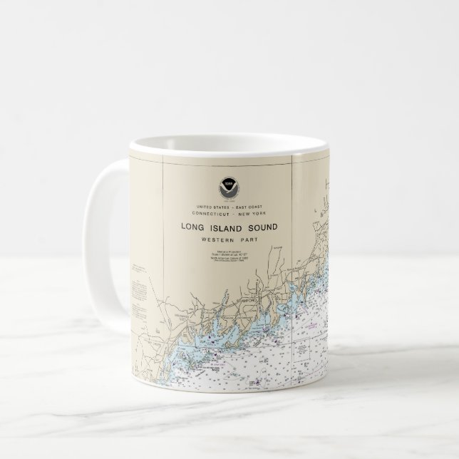 Långön Ljud Westerna del Nautical Diagram Kaffemugg (Framsida vänster)