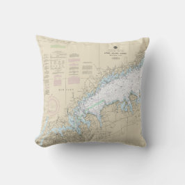Långön Ljud Westerna del Nautical Diagram Kudde