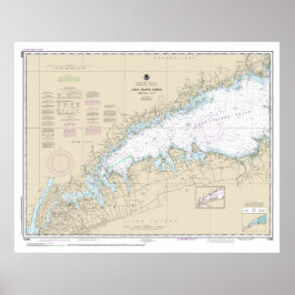 Långön Ljud Westerna del Nautical Diagram Poster