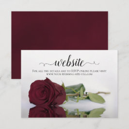 Långpemmad Burgundy Ro Elegant bröllop webbplats Tilläggskort