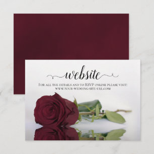 Långpemmad Burgundy Ro Elegant bröllop webbplats Tilläggskort