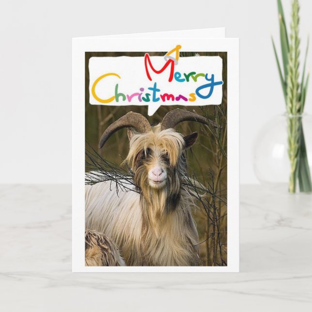 LÄNGRE GOAT SÄGER MERRIEST CHRISTMAS MED DIG! HELGKORT (Framsida)