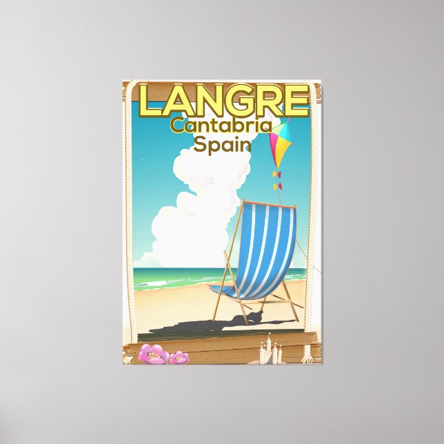Langre, Kantabrien Spaniens strand poster Canvastryck (Framsida)