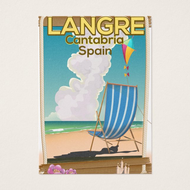 Langre, Kantabrien Spaniens strand poster Visitkort (Framsidan)