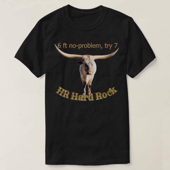 Långrevtjur från Texas med 7 ft-horn T Shirt (Design framsida)