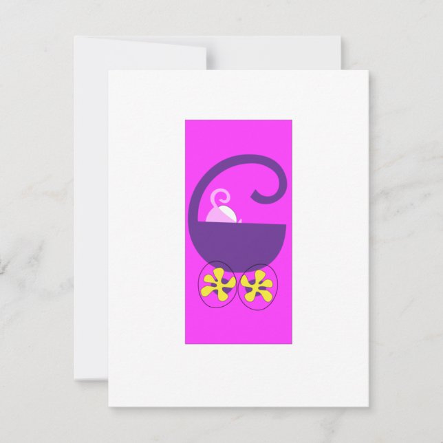 Längs Comes Baby inbjudan (Framsida)