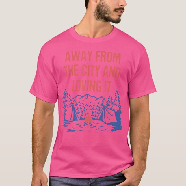 Längs från stadens campingcentrum utomhus t shirt (Framsida)