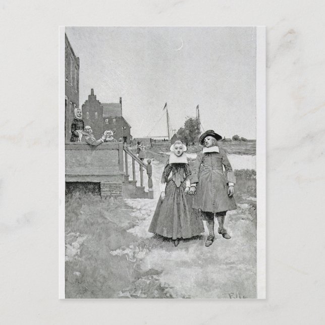 Längs kanalen på Old Manhattan Vykort (Framsida)