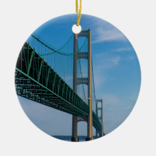 Längs Mackinac Bridge Julgransprydnad Keramik