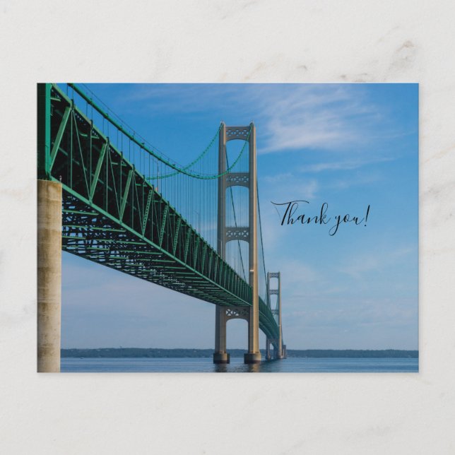 Längs Mackinac Bridge Tacksägelse-kort Vykort (Framsida)