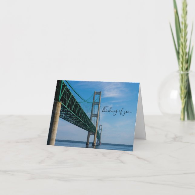 Längs Mackinac Bridge Thinking Of You-kort Kort (Framsida)