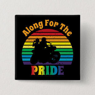 Längs Pridet 70:s motorcykel Rainbow Sunset Knapp