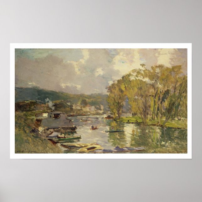 Längs Seine vid Meudon, c.1893 (olja på canvas) Poster (Framsidan)