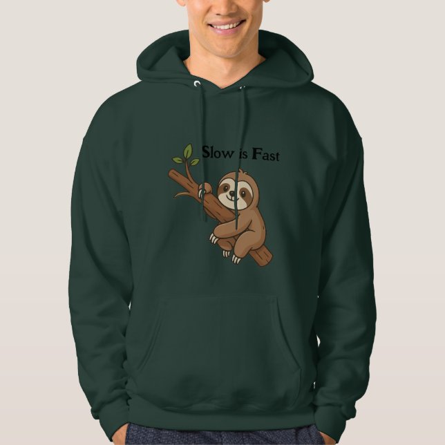 Långsam är Snabb Latmask Hoodie (Framsida)