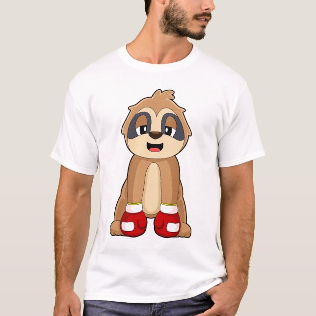Långsam Boxare Boxnings handskar Boxning T Shirt (Framsida)