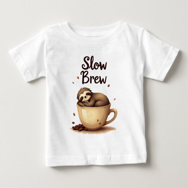 Långsam Brew Coffee Sloth T Shirt (Framsida)