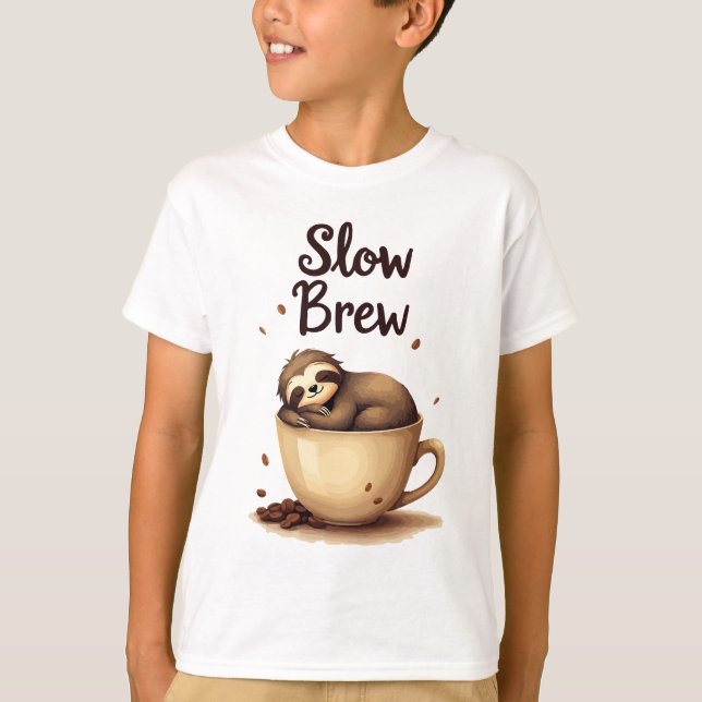 Långsam Brew Coffee Sloth T Shirt (Framsida)