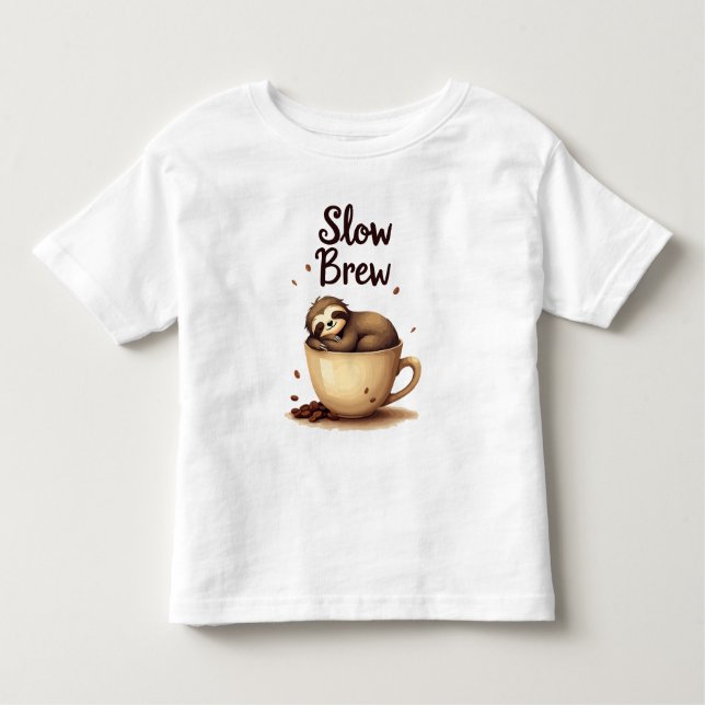 Långsam Brew Coffee Sloth T Shirt (Framsida)