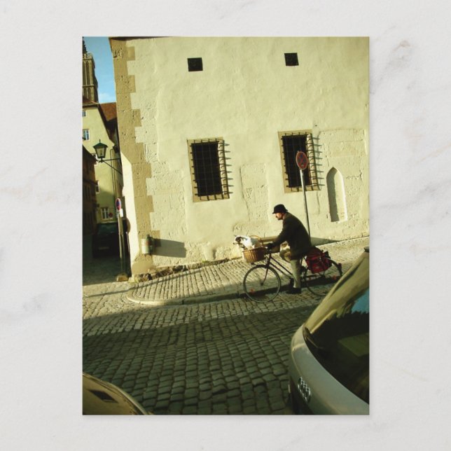 Långsam cykeltur med din hund vykort (Framsida)