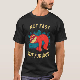 Långsam, ej snabb, icke-flyktig Sloth-citat Lazy S T Shirt