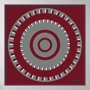 Långsam Flytta Gears Optical Illusion Poster