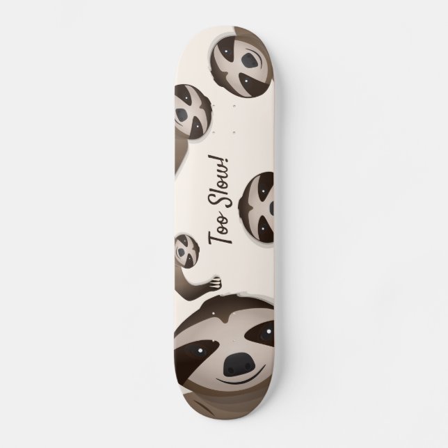 Långsam för långsam Tan Animal Illustration Skateb Mini Skateboard Bräda 18,5 Cm (Framsida)