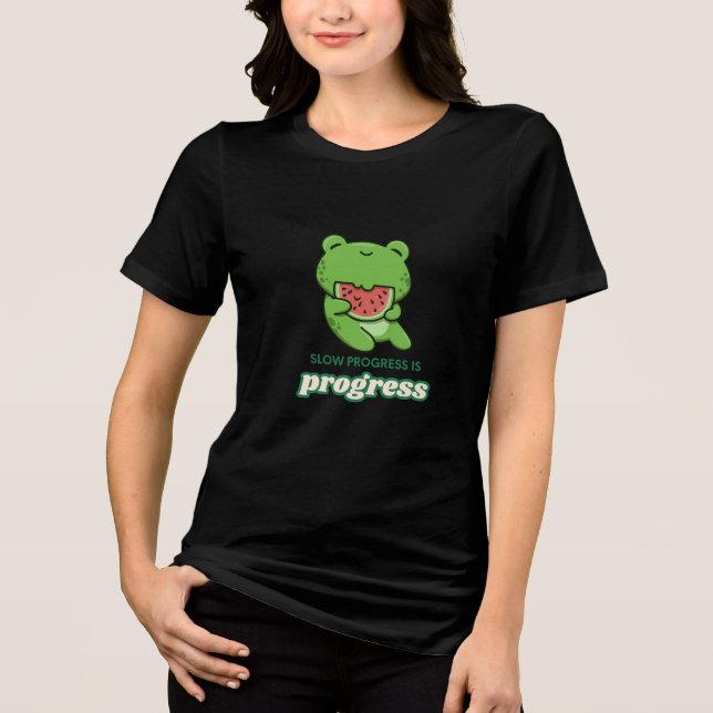 Långsam Framgång Är Framgång | Söt Lycklig Groda T Shirt (Framsida)