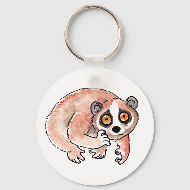 Långsam Loris Keychain Nyckelring (Framsida)