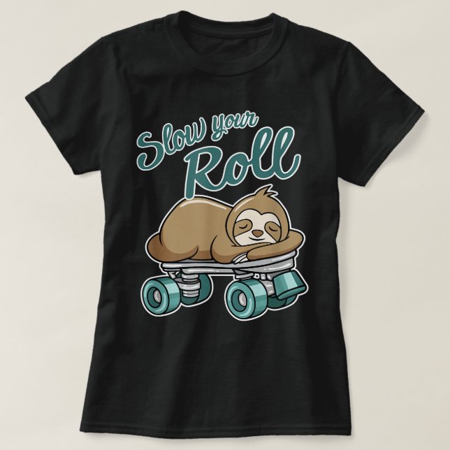 Långsam lutning på rollskalet t shirt (Design framsida)