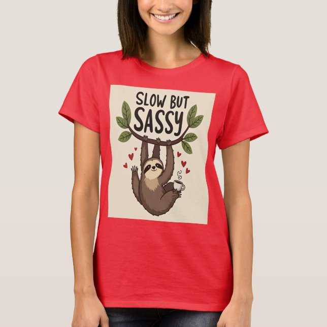 Långsam men sansad: djärv och säker t shirt (Framsida)