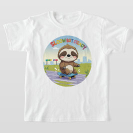 Långsam men stadig - Cute Sloth Skateboarding T Shirt
