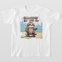 Långsam men stadig - Cute Sloth Skateboarding T Shirt