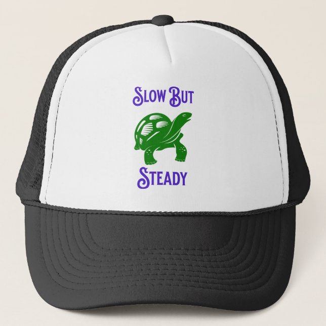 Långsam men Steady Funny Turtle Keps (Framsida)
