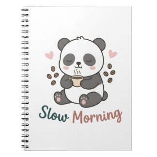 Långsam Morgon Panda Journal | Söt Mysig Antecknin Anteckningsbok