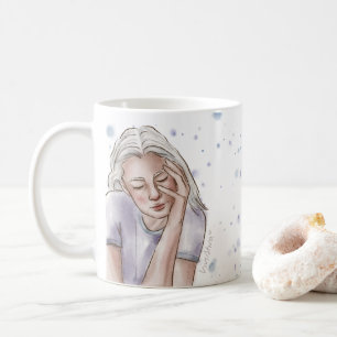 Långsam Mugg Blå Stänk och flicka