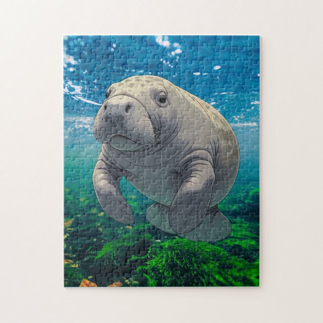 Långsam nedgång och drift för manatee Inspired Pussel (Vertikal)